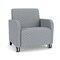Lesro Siena Lounge Reception Wide Guest Chair with Front Casters, Walnut, RS Fog Upholstery SN1201 - alternate 1